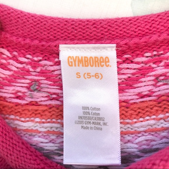 Gymboree Kids Fair Isle White Pink Green Knit Sweater with Tie & Tassels - Picture 5 of 7